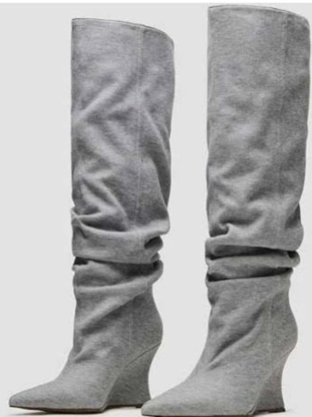 Steve Madden Distortion Gray Slouch  Wedge Boots